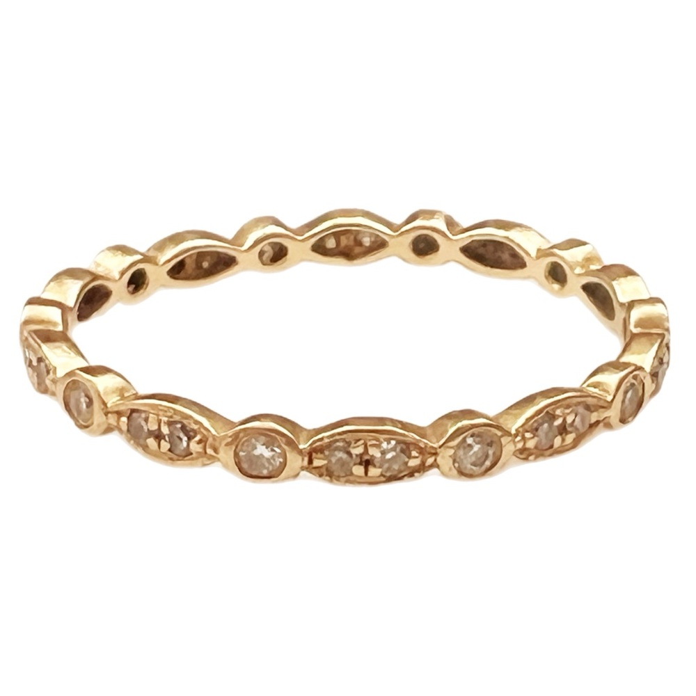 full Eternity Band MILGRAIN Bezel .32ct Diamond Real
14K Yellow Gold size 7